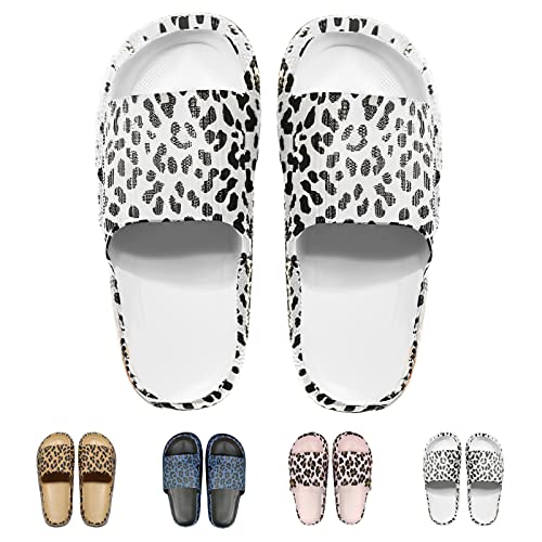 Hokuto Leopard Sandals For Women Men, Leopard Print Shoes Women, 2023 Summer Animal Leopard Slippers Slides Flats (Weiß, EU 40-41) von Hokuto