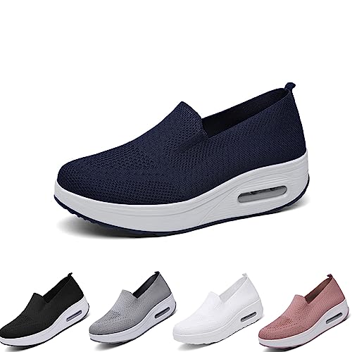 HOKUTO OrthopäDische Damenschuhe, Orthopädische Turnschuhe Für Damen, Orthopädische Damen Slip-On Walking Sneaker (Blau, Erwachsene, 37, Numerisch, EU Schuhgrößensystem, Breit) von HOKUTO