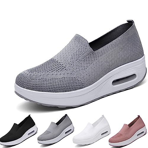 Hokuto OrthopäDische Damenschuhe, Orthopädische Turnschuhe Für Damen, Orthopädische Damen Slip-On Walking Sneaker (Grau, numeric_40) von Hokuto