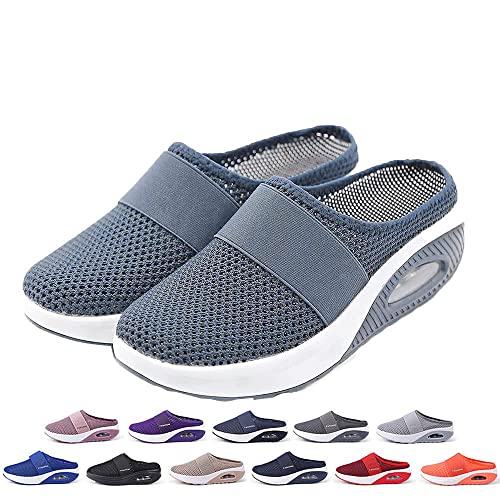 Hokuto OrthopäDische Sandalen Damen, OrthopäDische Hausschuhe, Air Cushion Slip-On Orthopedic Diabetic Walking Shoes(Dark Grey, adult, women, numeric_43, numeric, eu_footwear_size_system, medium) von Hokuto