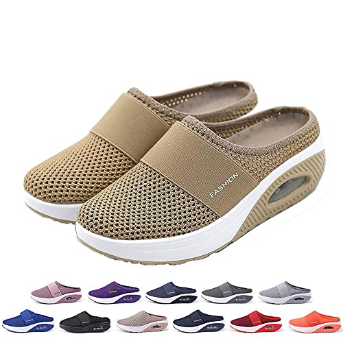 Hokuto OrthopäDische Sandalen Damen, OrthopäDische Hausschuhe Damen, Air Cushion Slip-On Orthopedic Diabetic Walking Shoes (Beige, adult, women, numeric_36, numeric, eu_footwear_size_system, medium) von Hokuto