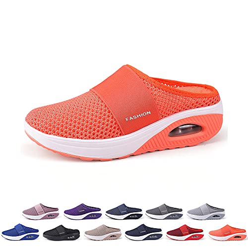 Hokuto OrthopäDische Sandalen Damen, OrthopäDische Hausschuhe Damen, Air Cushion Slip-On Orthopedic Diabetic Walking Shoes (Orange, adult, women, numeric_35, numeric, eu_footwear_size_system, medium) von Hokuto