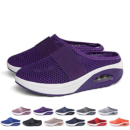 Hokuto OrthopäDische Sandalen Damen, OrthopäDische Hausschuhe Damen, Air Cushion Slip-On Orthopedic Diabetic Walking Shoes (Purple, adult, women, numeric_39, numeric, eu_footwear_size_system, medium) von Hokuto