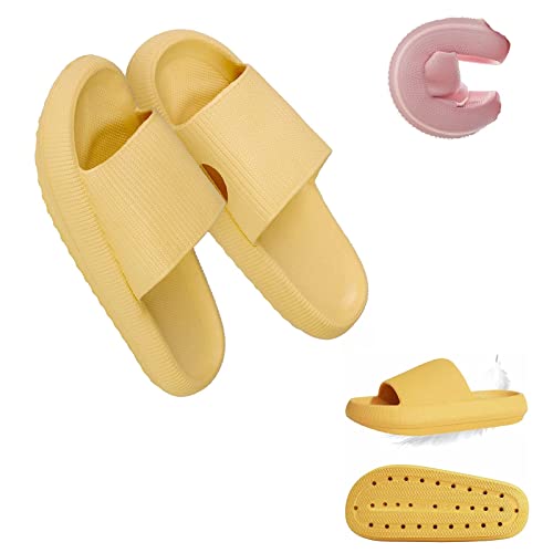 Hokuto Pummis Original, Pummis Latschen Damen Original, Laufen Wie Auf Wolken, Slipper Damen Sommer (Gelb, adult, numeric_36, numeric_range, eu_footwear_size_system, numeric_37, wide) von Hokuto