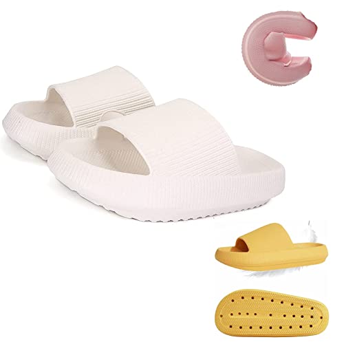 Hokuto Pummis Original, Pummis Latschen Damen Original, Laufen Wie Auf Wolken, Slipper Damen Sommer (Weiß, adult, numeric_36, numeric_range, eu_footwear_size_system, numeric_37, wide) von Hokuto