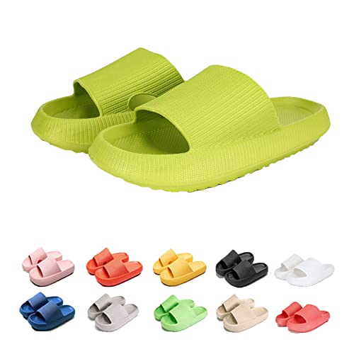 Hokuto Pummy Hausschuhe Original, Pummy Cozy Hausschuhe, Leicht FüR Zuhause Badezimmer Paar Sandalen (Avocado Grün, adult, men, numeric_36, numeric_range, eu_footwear_size_system, numeric_37, wide) von Hokuto