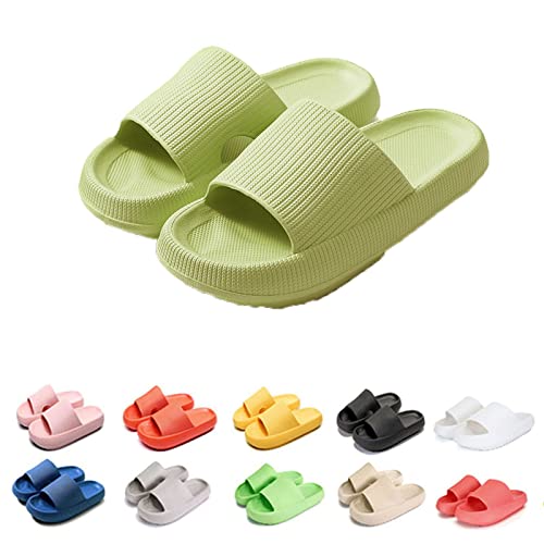 Hokuto Pummy Hausschuhe Original, Pummy Cozy Hausschuhe, Leicht FüR Zuhause Badezimmer Paar Sandalen (Grün, adult, men, numeric_38, numeric_range, eu_footwear_size_system, numeric_39, wide) von Hokuto