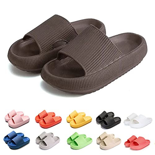 Hokuto Pummy Hausschuhe Original, Pummy Cozy Hausschuhe, Leicht FüR Zuhause Badezimmer Paar Sandalen (Kaffee, adult, men, numeric_36, numeric_range, eu_footwear_size_system, numeric_37, wide) von Hokuto