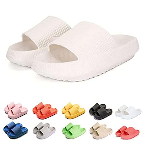 Hokuto Pummy Hausschuhe Original, Pummy Cozy Hausschuhe, Leicht FüR Zuhause Badezimmer Paar Sandalen (Weiss, adult, men, numeric_36, numeric_range, eu_footwear_size_system, numeric_37, wide) von Hokuto