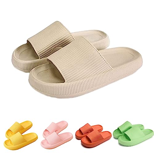 Hokuto Pummy Hausschuhe Original Sommer Pummis Weiche Damen Pummies Cozislides Wolkenschuhe Cozy Slides (Beige, women, numeric_36, numeric_range, eu_footwear_size_system, numeric_37, wide), shoe von Hokuto