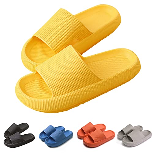 Hokuto Pummy Hausschuhe Original Sommer Pummis Weiche Damen Pummies Cozislides Wolkenschuhe Cozy Slides (Yellow, adult, women, numeric_40, numeric_range, eu_footwear_size_system, numeric_41, wide) von Hokuto