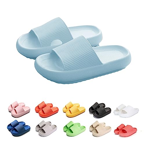 Hokuto Schlappis Wolken Damen, Cozy Slides, Cosyslides Wolkenslipper Original, Weich Rutschfeste Hausschuhe (Hellblau, adult, numeric_38, numeric_range, eu_footwear_size_system, numeric_39, wide) von Hokuto