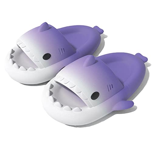 Hokuto Shark Cloud Slippers, Shark Slides, Shark Cloud Slides Eva Shark Slippers für Erwachsene (Farbverlauf Weiß Lila, Numeric_42) von Hokuto