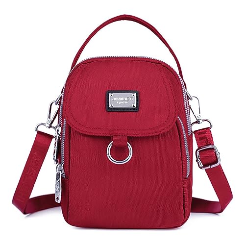 Hokuto Wasserdichte Umhängetasche Damen, lässige Umhängetasche für Damen, Umhängetasche mit mehreren Taschen (Red) von Hokuto