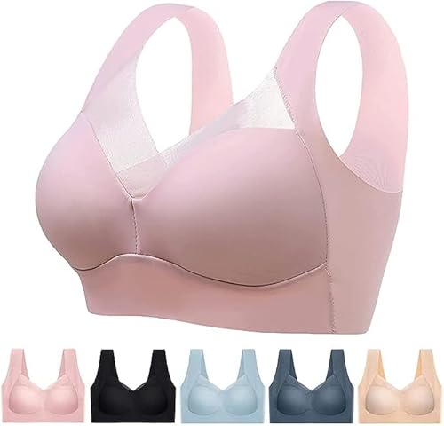 Hokuto Wmbra BH, Wmbra Haltungskorrektur BH, Ohne BüGel Push Up BH FüR Seniorinnen (as3, Alpha, 5X_l, Regular, Regular, Rosa) von Hokuto