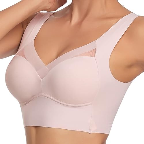 Hokuto Wmbra BH, Wmbra Haltungskorrigierender BH, Summer Wireless Push-Up Comfort 2.0, Full Back Cover Plus Size BH (as3, Alpha, 3X_l, Regular, Regular, Pink) von Hokuto