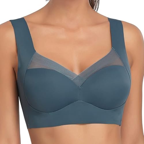 Hokuto Wmbra BH, Wmbra Haltungskorrigierender BH, Summer Wireless Push-Up Comfort 2.0, Full Back Cover Plus Size BH (as3, Alpha, l, Regular, Regular, Dark Blue) von Hokuto