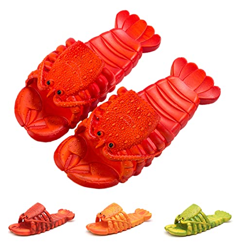 Hummer Schlappen, Hummer Flip Flops, Hummer Hausschuhe, Sommer lustige Strand Pool Party Persönlichkeits Hausschuhe Unisex (36/37, Rot, numeric_36) von Hokuto