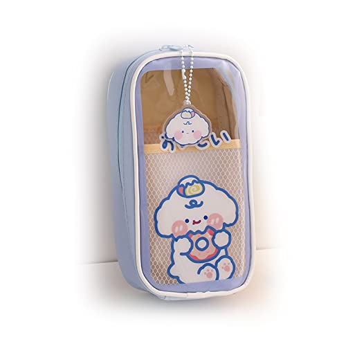 Hokuto Kawaii Federmäppchen, ästhetisches Federmäppchen, Japanisches Federmäppchen, transparente Schreibwarentasche für süße Mädchen mit großer Kapazität (Teddy) von Hokuto