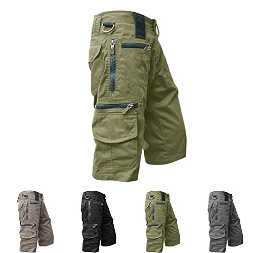 Kreuzer - Taktische Herren Shorts, Sommerliche Freizeitshorts Mit Taschendesign (as3, Alpha, 3X_l, Regular, Regular, Grün) von Hokuto