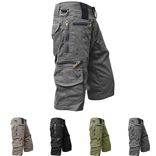 Kreuzer - Taktische Herren Shorts, Sommerliche Freizeitshorts Mit Taschendesign (as3, Alpha, 5X_l, Regular, Regular, Grau) von Hokuto