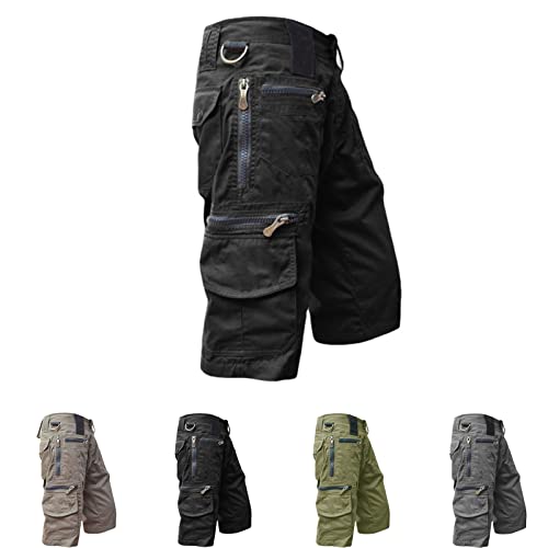 Kreuzer - Taktische Herren Shorts, Sommerliche Freizeitshorts Mit Taschendesign (as3, Alpha, s, Regular, Regular, Schwarz) von Hokuto