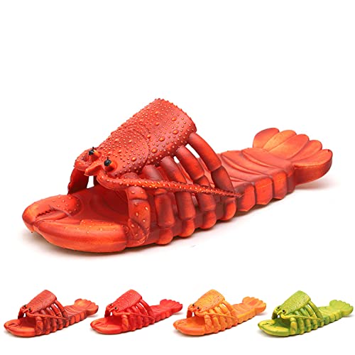 Hokuto Lobster Flip Flops, Lobster Slippers, Funny Lobster Slides for Female, Male and Kids (Dark Red, adult, men, numeric_40, numeric_range, eu_footwear_size_system, numeric_41, medium) von Hokuto