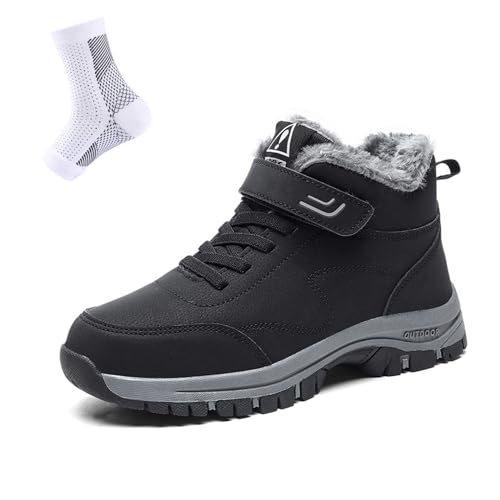 Orthoboots Pro - Ergonomische Winterstiefel, Rutschfest Winterstiefel Damen Herren Wasserdicht Gefüttert Winterschuhe Boots (Schwarz, Erwachsene, 38, Numerisch, EU Schuhgrößensystem, M) von HOKUTO