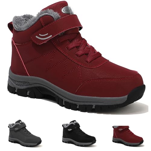 Orthoboots Pro - Ergonomische Winterstiefel Herbst Schneestiefel Wanderschuhe Mittleren Älterer Menschen (Jujube, Erwachsene, Damen, 37, Numerisch, EU Schuhgrößensystem, M) von Hokuto