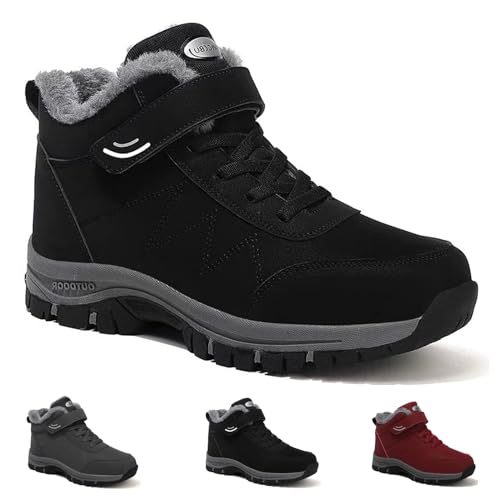 Orthoboots Pro - Ergonomische Winterstiefel Herbst Schneestiefel Wanderschuhe Mittleren Älterer Menschen (Schwarz-C, Erwachsene, Damen, 43, Numerisch, EU Schuhgrößensystem, M) von HOKUTO