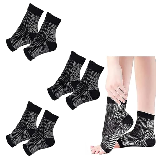 HOKUTO OrthopäDische Kompressionssocken, Kompressions-Socken, OrthopäDische Kompressionssocken Herren Damen (S/M, black(3pcs)) von Hokuto