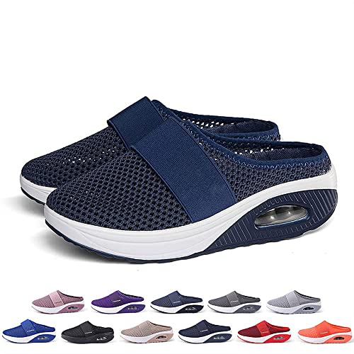 Hokuto OrthopäDische Sandalen Damen, Hausschuhe, Air Cushion Slip-On Orthopedic Diabetic Walking Shoes (Dark Blue, adult, women, numeric_35, numeric, eu_footwear_size_system, medium) von Hokuto