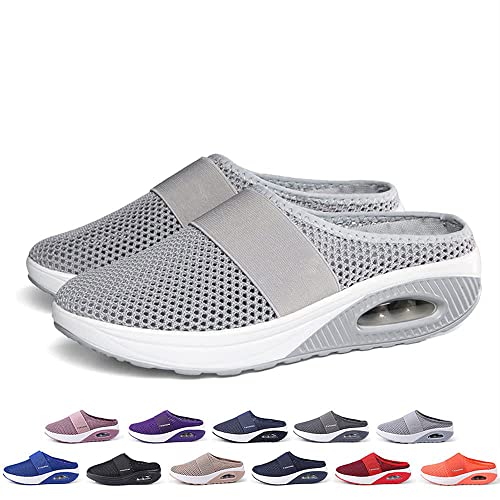 Hokuto OrthopäDische Sandalen Damen, Hausschuhe, Air Cushion Slip-On Orthopedic Diabetic Walking Shoes (Light Grey, adult, women, numeric_37, numeric, eu_footwear_size_system, medium), 37 EU von Hokuto