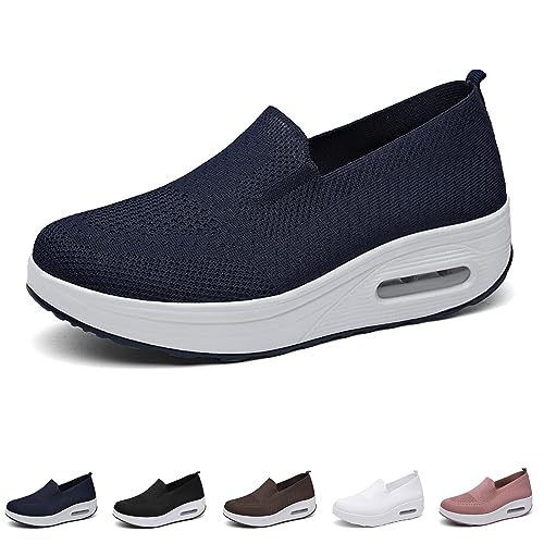 Orthopädische Schuhe Damen Air Cushion Slip On Walking Orthopedic Diabetic Walking Shoes Freizeit Mesh Atmungsaktiv Sandals (Blue, Erwachsene, Damen, 38, Numerisch, EU Schuhgrößensystem, M) von HOKUTO