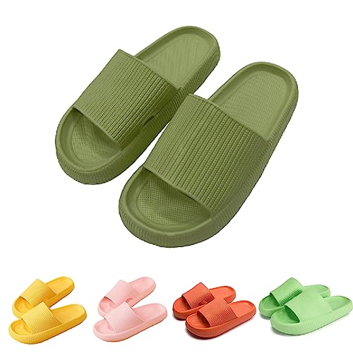 Hokuto Pummy Hausschuhe Original Pummis Weiche Damen Pummies Cozislides Wolkenschuhe Cozy Slides (Grass Green, adult, women, numeric_38, numeric_range, eu_footwear_size_system, numeric_39, wide) von Hokuto