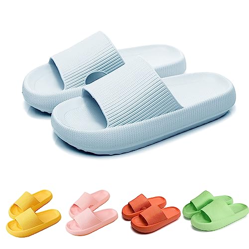 Hokuto Pummy Hausschuhe Original Pummis Weiche Damen Pummies Cozislides Wolkenschuhe Cozy Slides (Light Blue, adult, women, numeric_44, numeric_range, eu_footwear_size_system, numeric_45, wide) von Hokuto