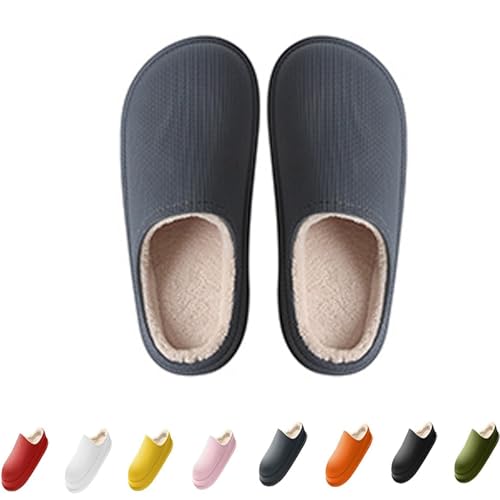 Pummy Hausschuhe Winter, Cozy Slides Original Cloud Slippers Damen Badelatschen Herren (dark gray, Erwachsene, 35, Numerisch (von/bis), EU Schuhgrößensystem, 36, Breit) von Hokuto