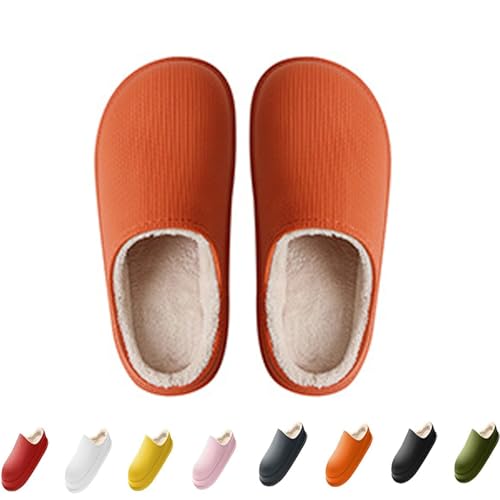 Pummy Hausschuhe Winter, Cozy Slides Original Cloud Slippers Damen Badelatschen Herren (orange, Erwachsene, 39, Numerisch (von/bis), EU Schuhgrößensystem, 40, Breit) von Hokuto