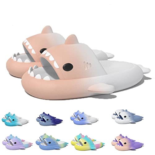 Shark Slides Kids, Non-Slip Lightweight Sole Slides Kids House Slippers Indoor & Outdoor Beach Slippers (Pinck White, Toddler, Numeric_31, Numeric_Range, eu_Footwear_Size_System, Numeric_32, medium) von HOKUTO