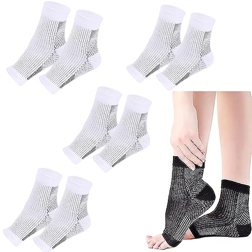 Kompressions-Socken, OrthopäDische Kompressionssocken Herren Damen (L/XL, Weiss（4pcs）) von Hokuto