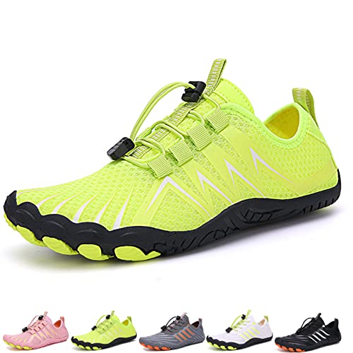 Waxify Barfussschuhe Fivefinger Zehenschuhe Herren Damen Traillaufschuhe Barfußschuhe Sneaker Fitnessschuhe (A35 Fluorescent Green, Adult, Men, Numeric_38, Numeric, eu_Footwear_Size_System, medium) von Hokuto