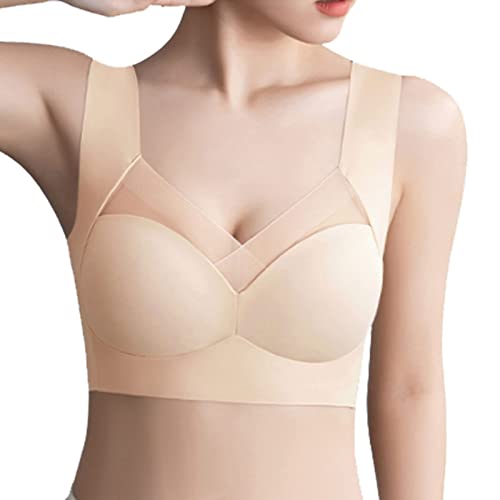 Hokuto Wmbra BH, Wmbra Haltungskorrigierender BH, Fashion Deep Cup BH mit integrierter Shapewear (as3, Alpha, 4X_l, Regular, Regular, Beige) von HOKUTO