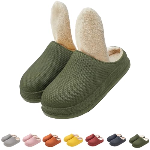 Wolken Damen Winter Pummy Hausschuhe Winter Cozy Slides Original Cloud Slippers Damen Badelatschen Herren (Army Green, Erwachsene, 36, Numerisch (von/bis), EU Schuhgrößensystem, 37, Breit) von Hokuto