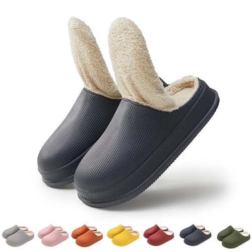 Wolken Damen Winter Pummy Hausschuhe Winter Cozy Slides Original Cloud Slippers Damen Badelatschen Herren (Dark Gray, Erwachsene, 38, Numerisch (von/bis), EU Schuhgrößensystem, 39, Breit) von Hokuto