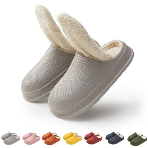 Wolken Damen Winter Pummy Hausschuhe Winter Cozy Slides Original Cloud Slippers Damen Badelatschen Herren (Hellgrau, Erwachsene, 36, Numerisch (von/bis), EU Schuhgrößensystem, 37, Breit) von Hokuto