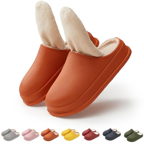 Wolken Damen Winter Pummy Hausschuhe Winter Cozy Slides Original Cloud Slippers Damen Badelatschen Herren (Orange, Erwachsene, 40, Numerisch (von/bis), EU Schuhgrößensystem, 41, Breit) von Hokuto