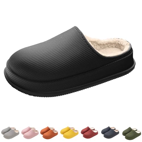 Wolken Damen Winter Pummy Hausschuhe Winter Cozy Slides Original Cloud Slippers Damen Badelatschen Herren (Schwarz, Erwachsene, 42, Numerisch (von/bis), EU Schuhgrößensystem, 43, Breit) von Hokuto