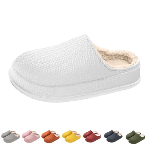 Wolken Damen Winter Pummy Hausschuhe Winter Cozy Slides Original Cloud Slippers Damen Badelatschen Herren (Weiß, Erwachsene, 40, Numerisch (von/bis), EU Schuhgrößensystem, 41, Breit) von Hokuto