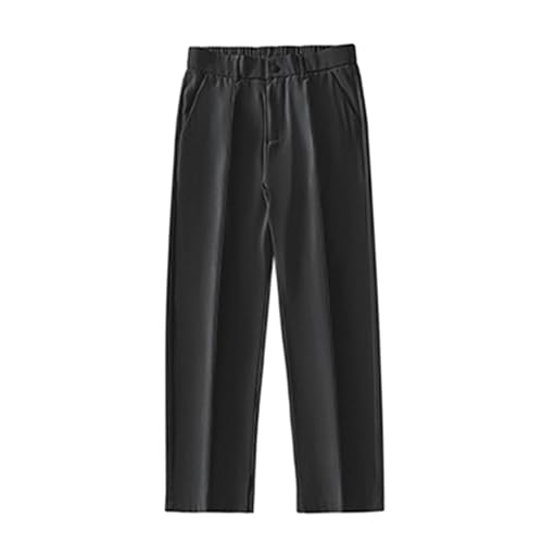 Herren Anzughose Hose EIS Seide Dünne Hosen Herren mit Taschen Freizeithose Casual Hose Herren Arbeitshose Sweatpants Sportswear Jogginghose Trainingshose Atmungsaktiv Jogger Sporthose (Black, M) von HolAngela