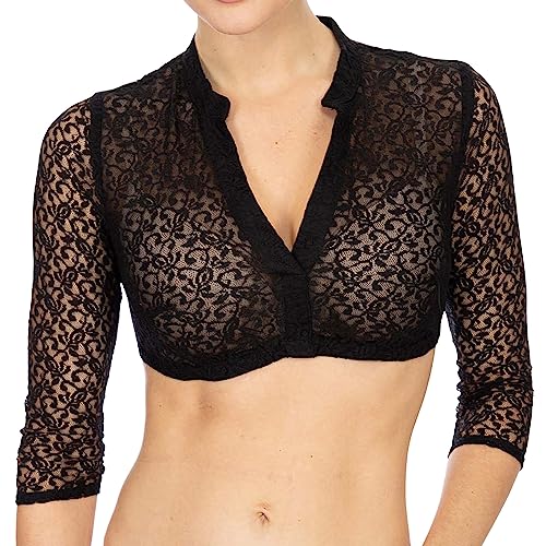 HolAngela Abnehmbare Bluse mit falschem Kragen und halbem Hemdblusenkragen Abnehmbare Damenbluse mit festem Splice, Puffärmeln, Rüschen und falschem Kragen, halbem Hemdkragen (230620B-Black, XL) von HolAngela